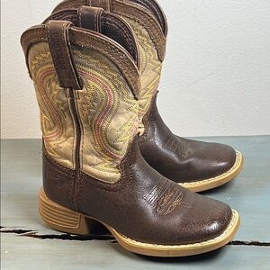 Durango Kids' lil rebel Brown and Cream Cowboy Boots. size10m            order82